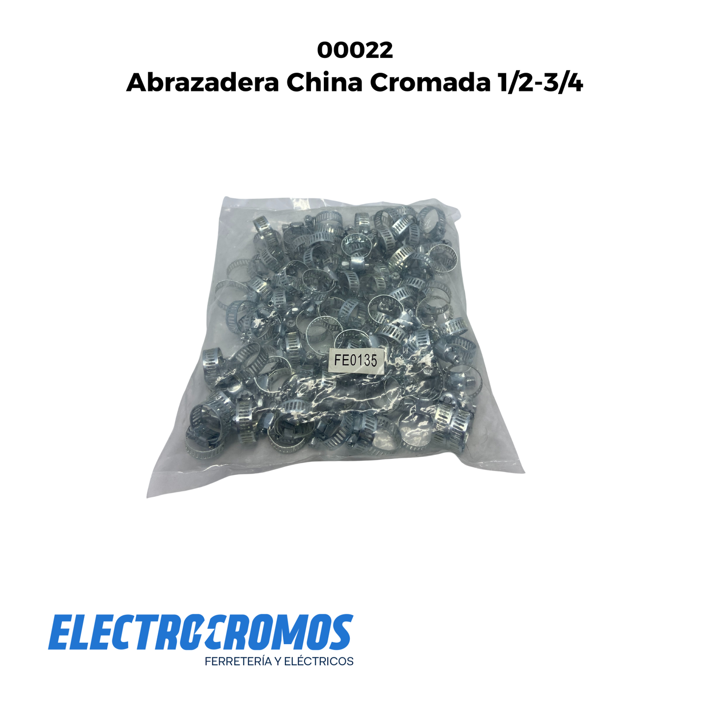 Abrazadera China Cromada 1/2-3/4