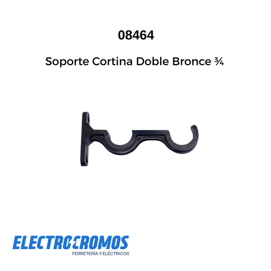 Soporte Cortina Doble Bronce ¾