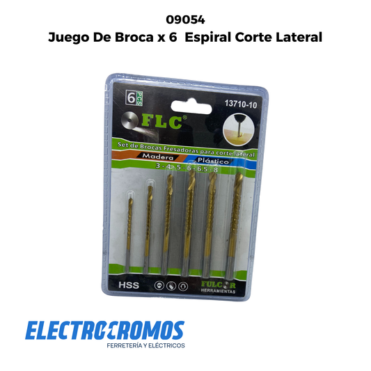 Juego De Broca x 6  Espiral Corte Lateral MM 13710-10