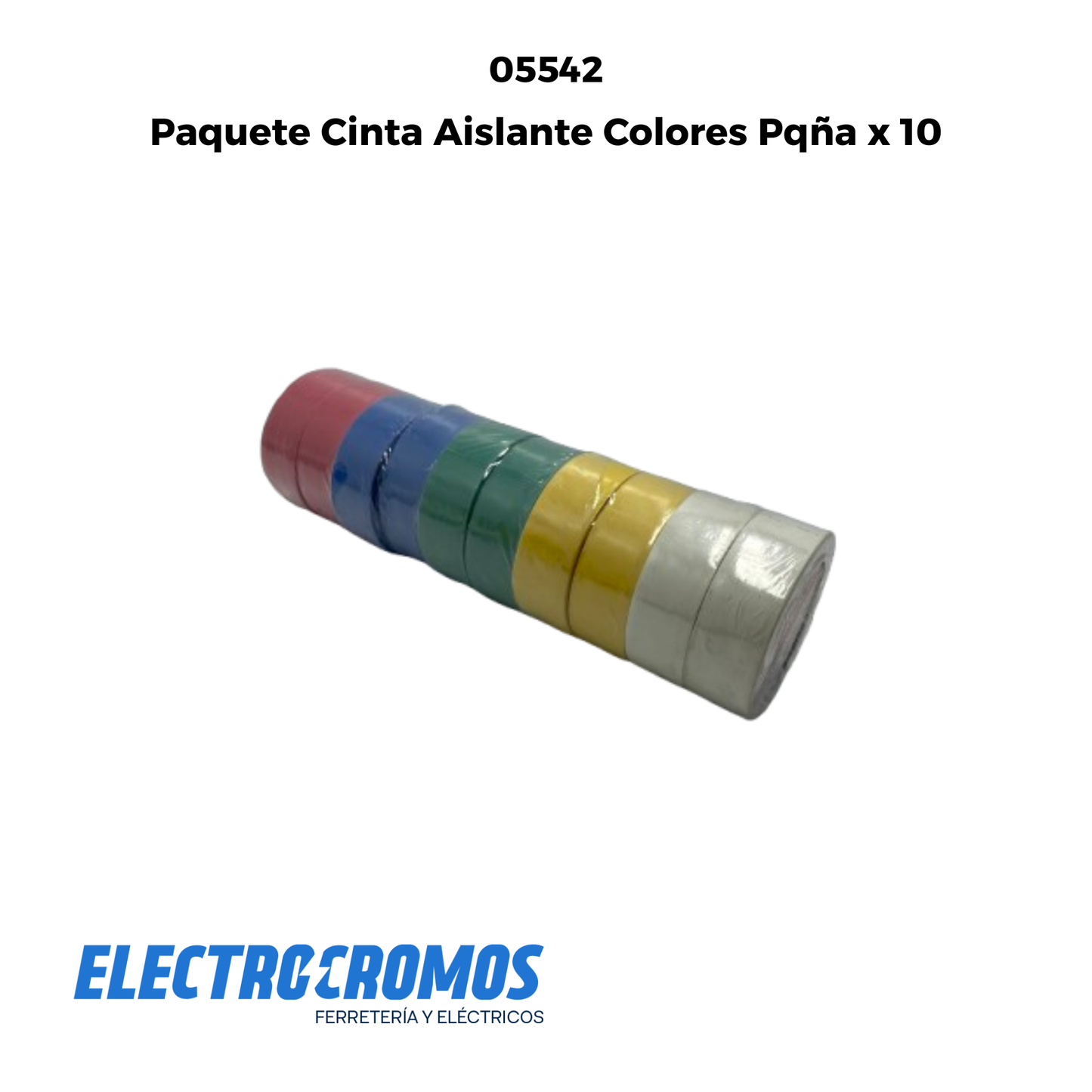 Paquete Cinta Aislante Colores Pqña x 10
