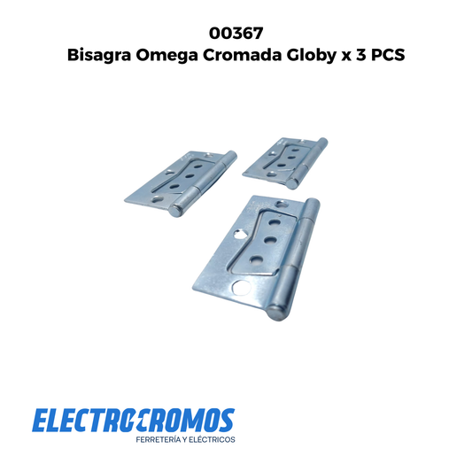 Bisagra Omega Cromada Globy x 3 PCS
