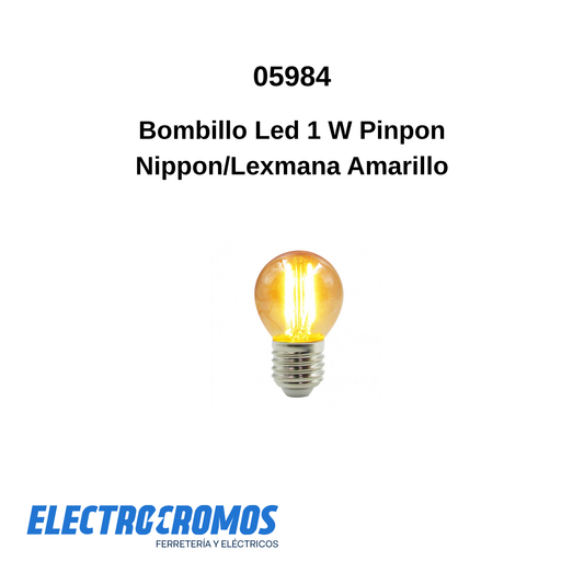 Bombillo Led 1W Pinpon Nippon/Lexmana Amarilla