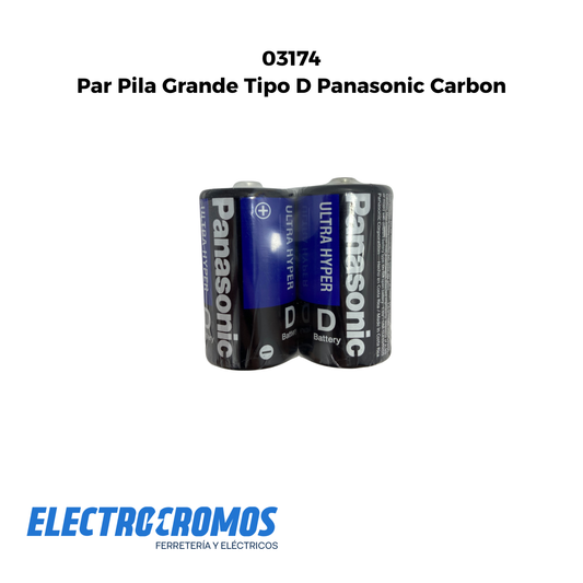 Par Pila Grande Tipo D Panasonic Carbon