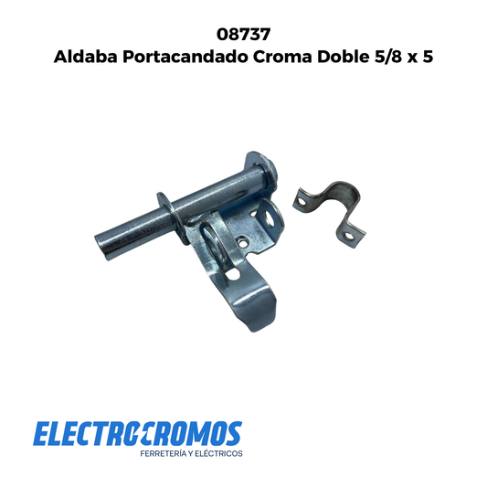 Aldaba Portacandado Croma Doble 5/8 x 5