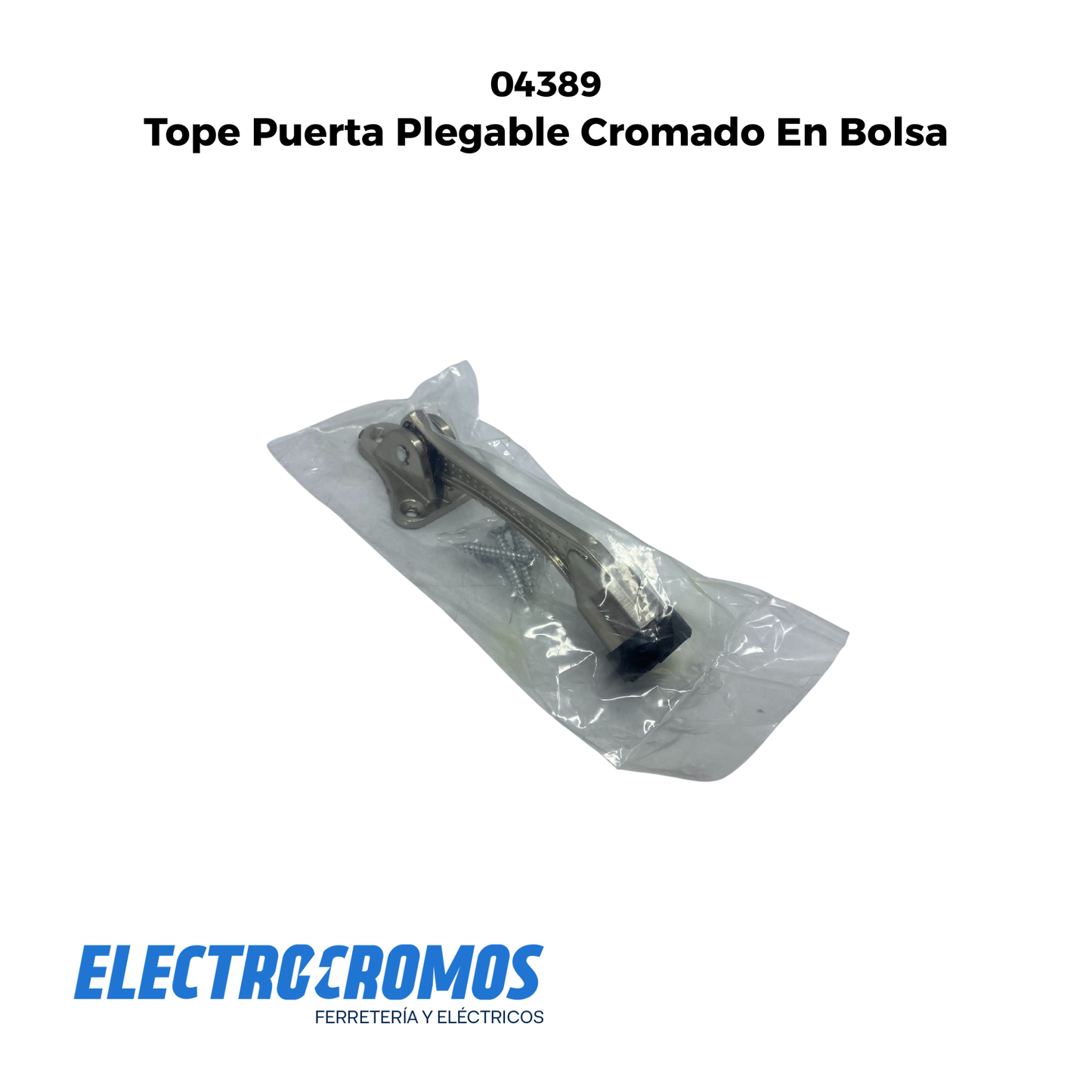 Tope Puerta Plegable Cromado En Bolsa