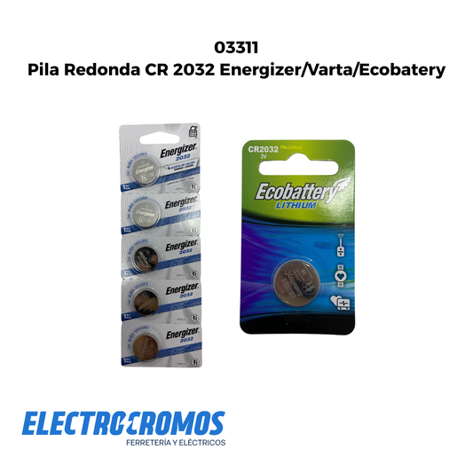 Pila Redonda CR 2032 Energizer/Varta/Ecobatery