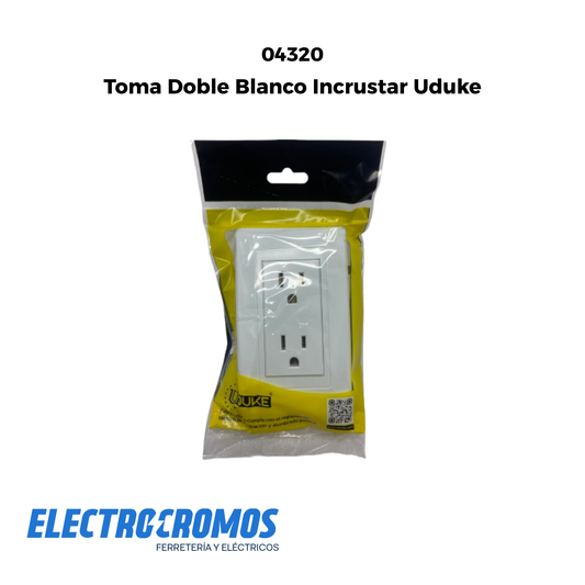 Toma Doble Blanco Incrustar Uduke