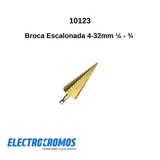 Broca Escalonada 4-32mm 1/4-3/4 Restrepo