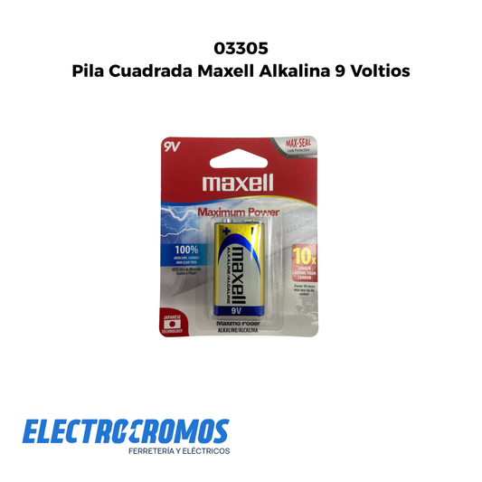 Pila Cuadrada Maxell Alkalina 9 Voltios
