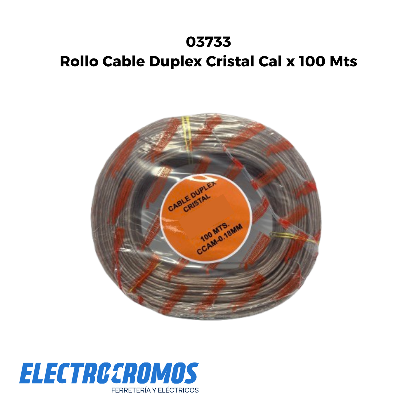 Rollo Cable Duplex Cristal Cal x 100 Mts