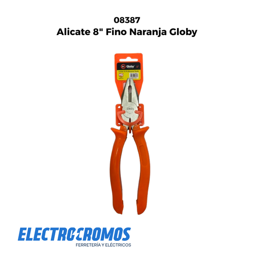 Alicate 8" Fino Naranja Globy
