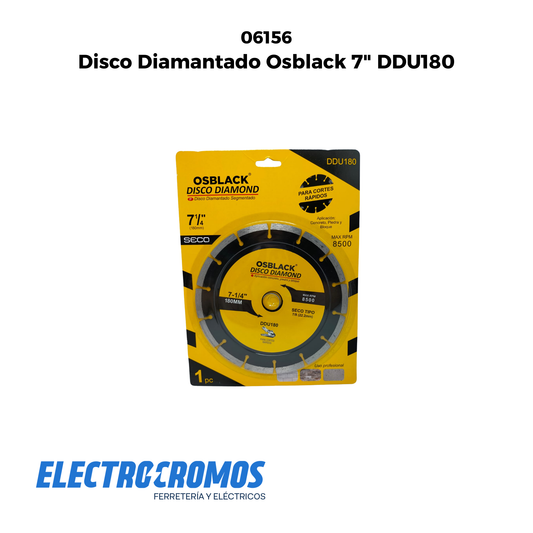 Disco Diamantado Osblack 7" DDU180