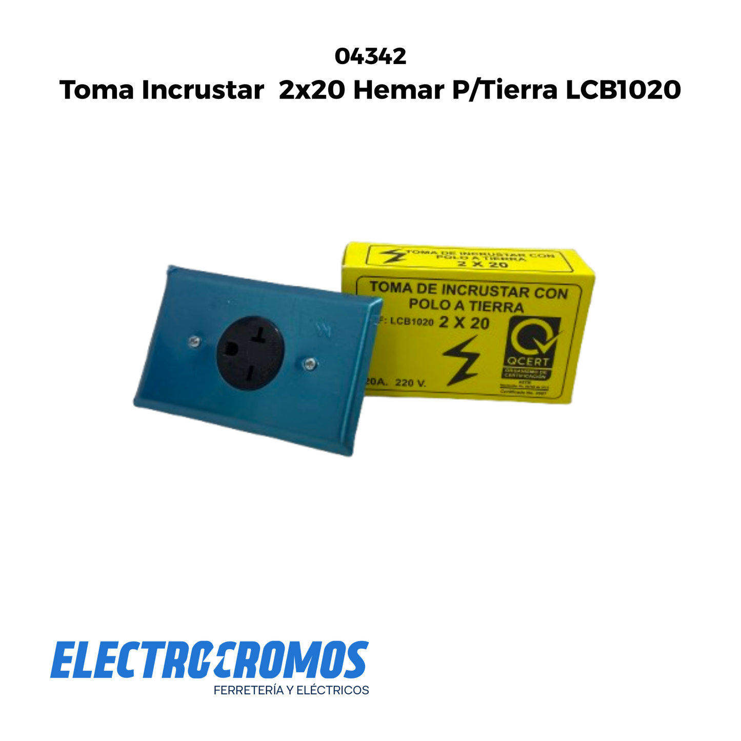 Toma Incrustar  2x20 Hemar P/Tierra LCB1020