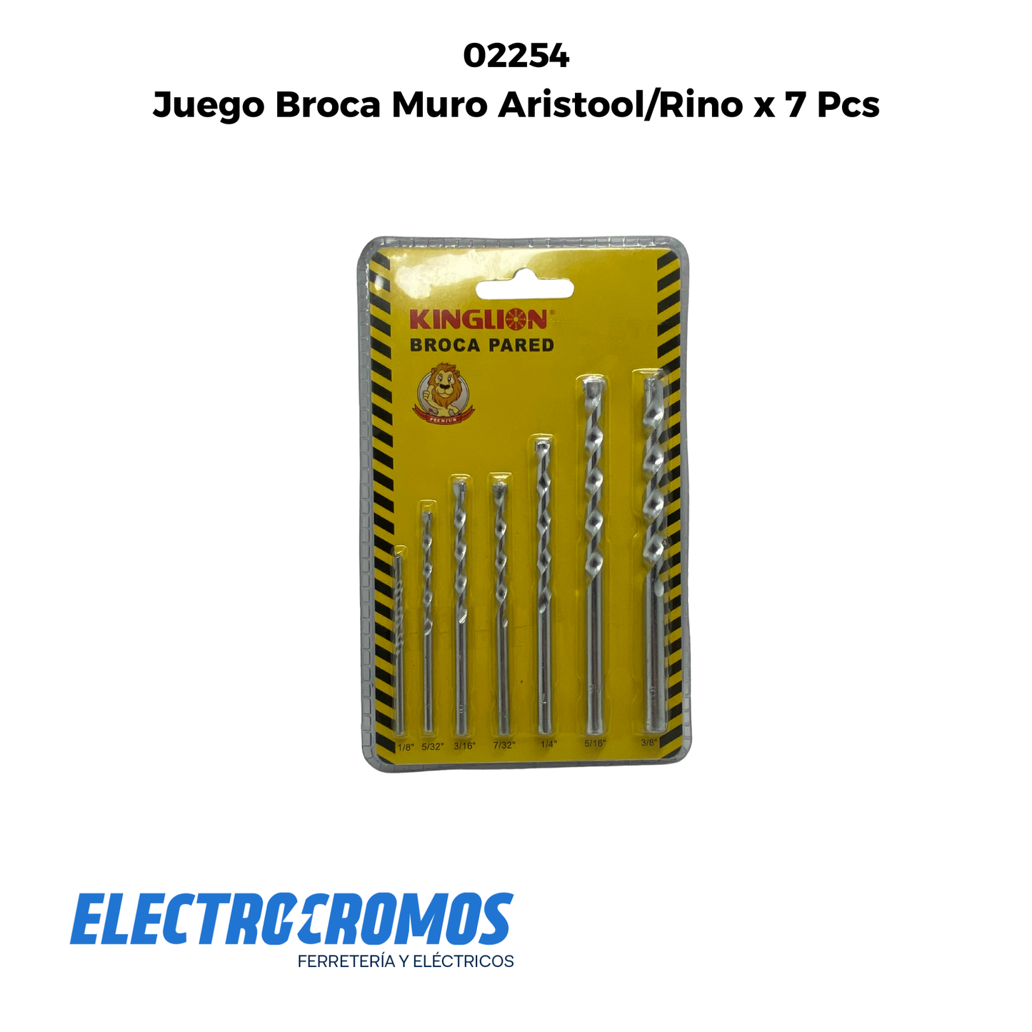 Juego Broca Muro Aristool/Rino x 7 Pcs
