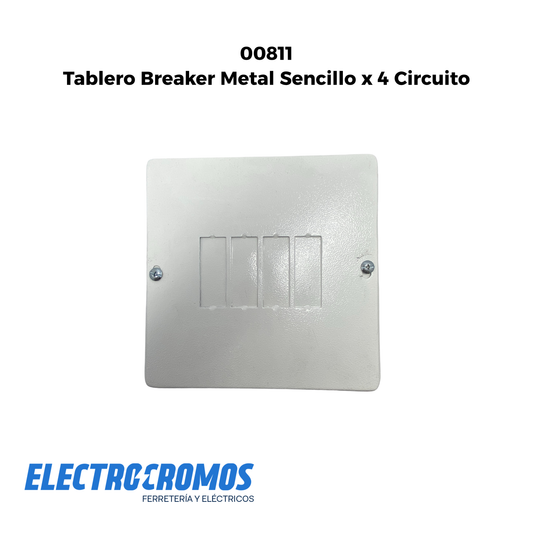 Tablero Breaker Metal Sencillo x 4 Circuito