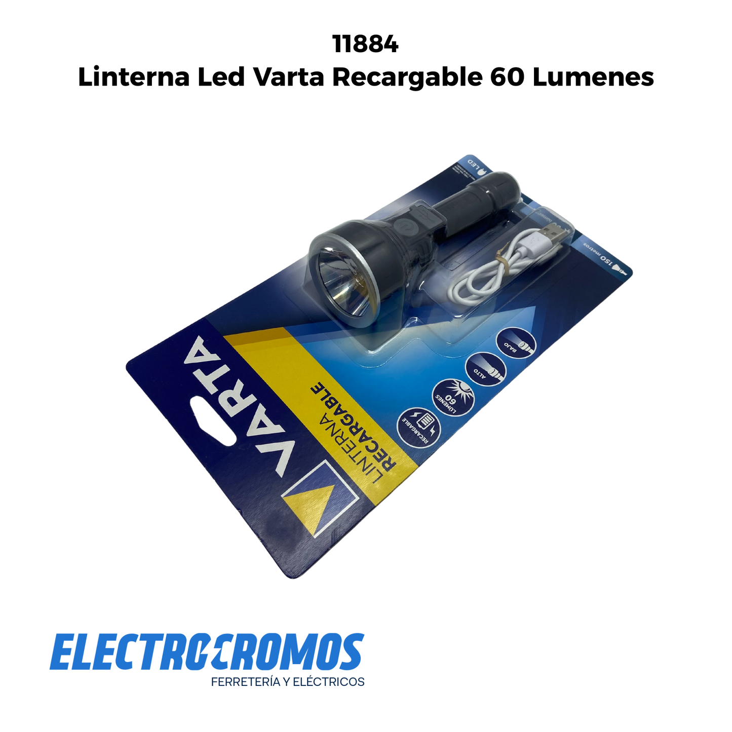 Linterna Led Varta Recargable 60 Lumenes