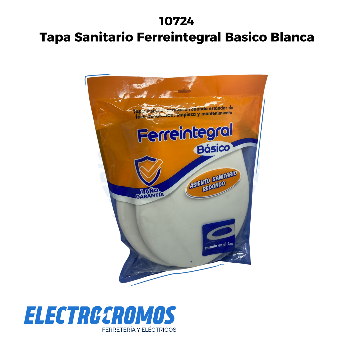 Tapa Sanitario Ferreintegral Basico Blanca Redonda