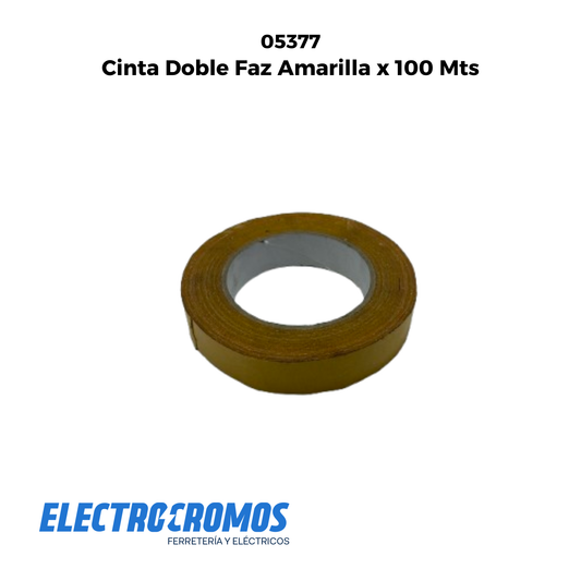 Cinta Doble Faz Amarilla x 100 Mts