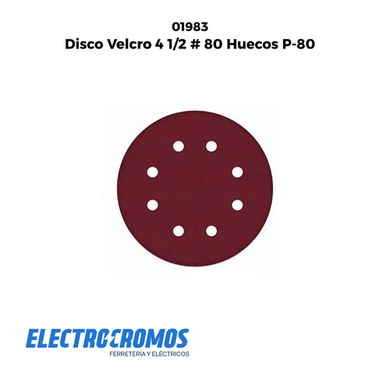 Disco Velcro 4 1/2 # 80 Huecos P-80