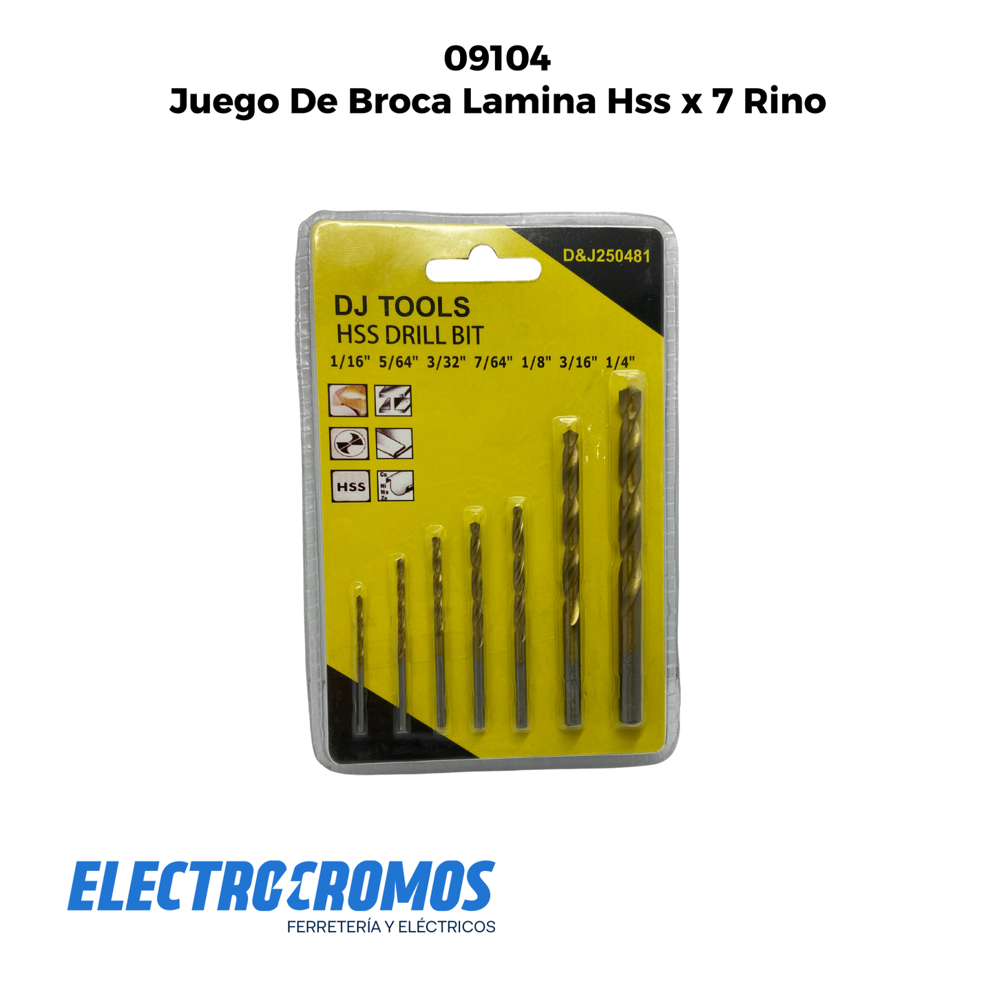 Juego De Broca Lamina Hss x 7 Rino