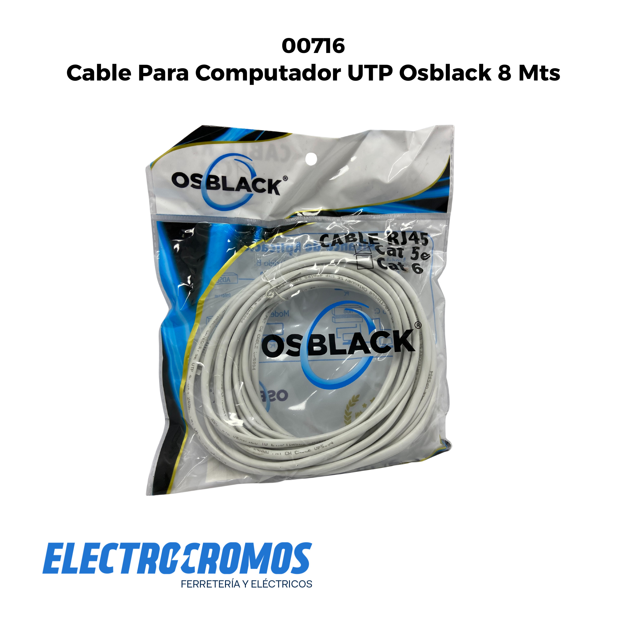 Cable Para Computador UTP Osblack 8 Mts – ELECTROCROMOS - FERRETERÍA Y ...