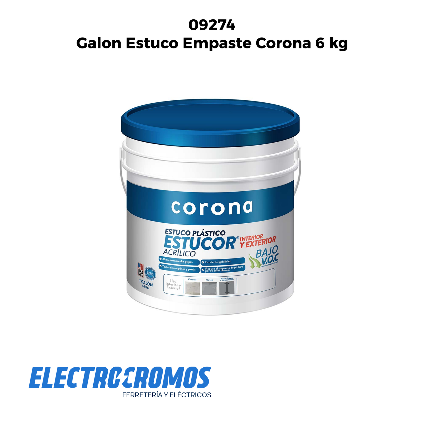 Galon Estuco Empaste Corona 6 kg