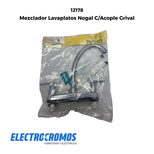 Mezclador Lavaplatos Nogal C/Acople Grival