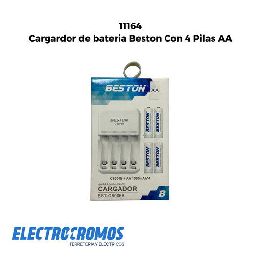 Cargardor de bateria Beston Con 4 Pilas AA