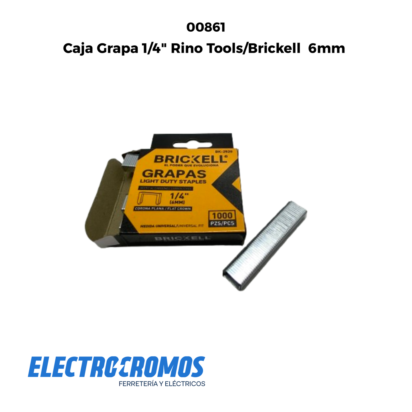 Caja Grapa 1/4" Rino Tools/Brickell  6mm Bk 2520
