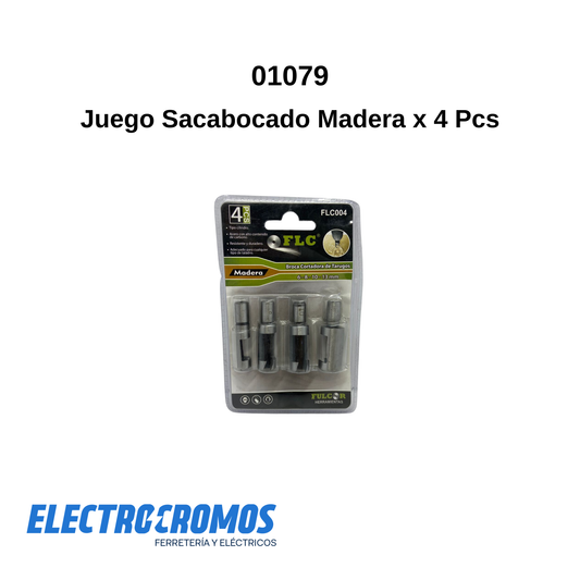 Juego Sacabocado Madera x 4 Pcs 2019004